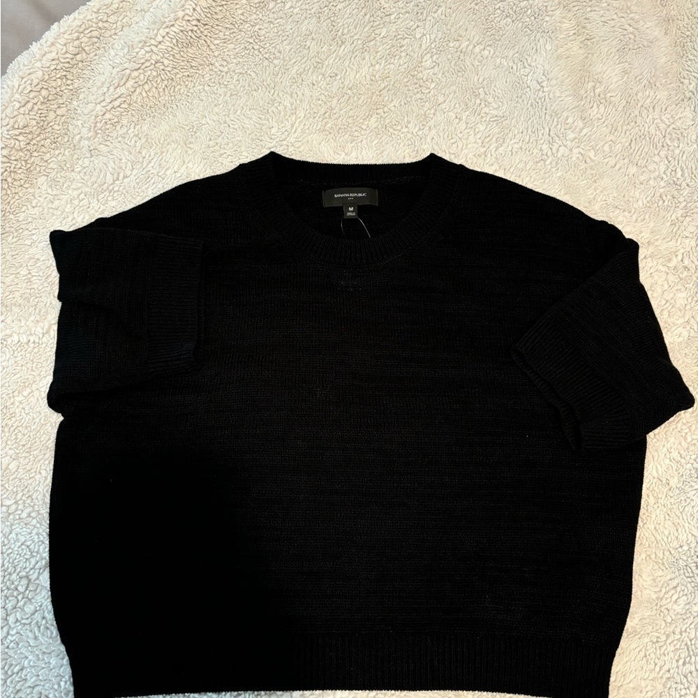 Banana Republic Black short sleeve Crewneck Sweater